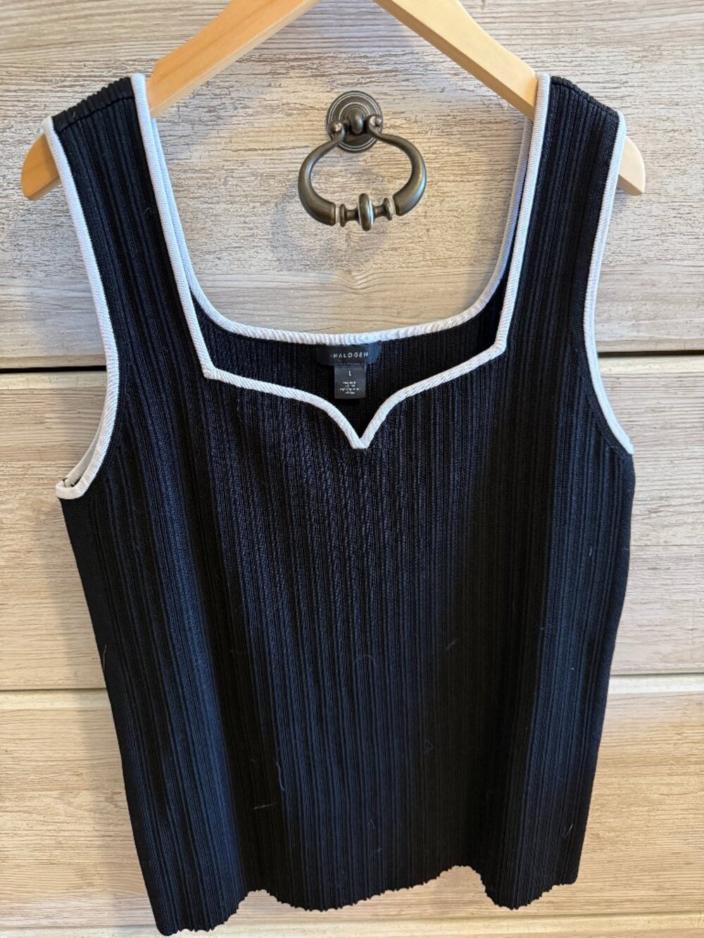 Halogen® Piped Sweetheart Neck Sweater Tank Top